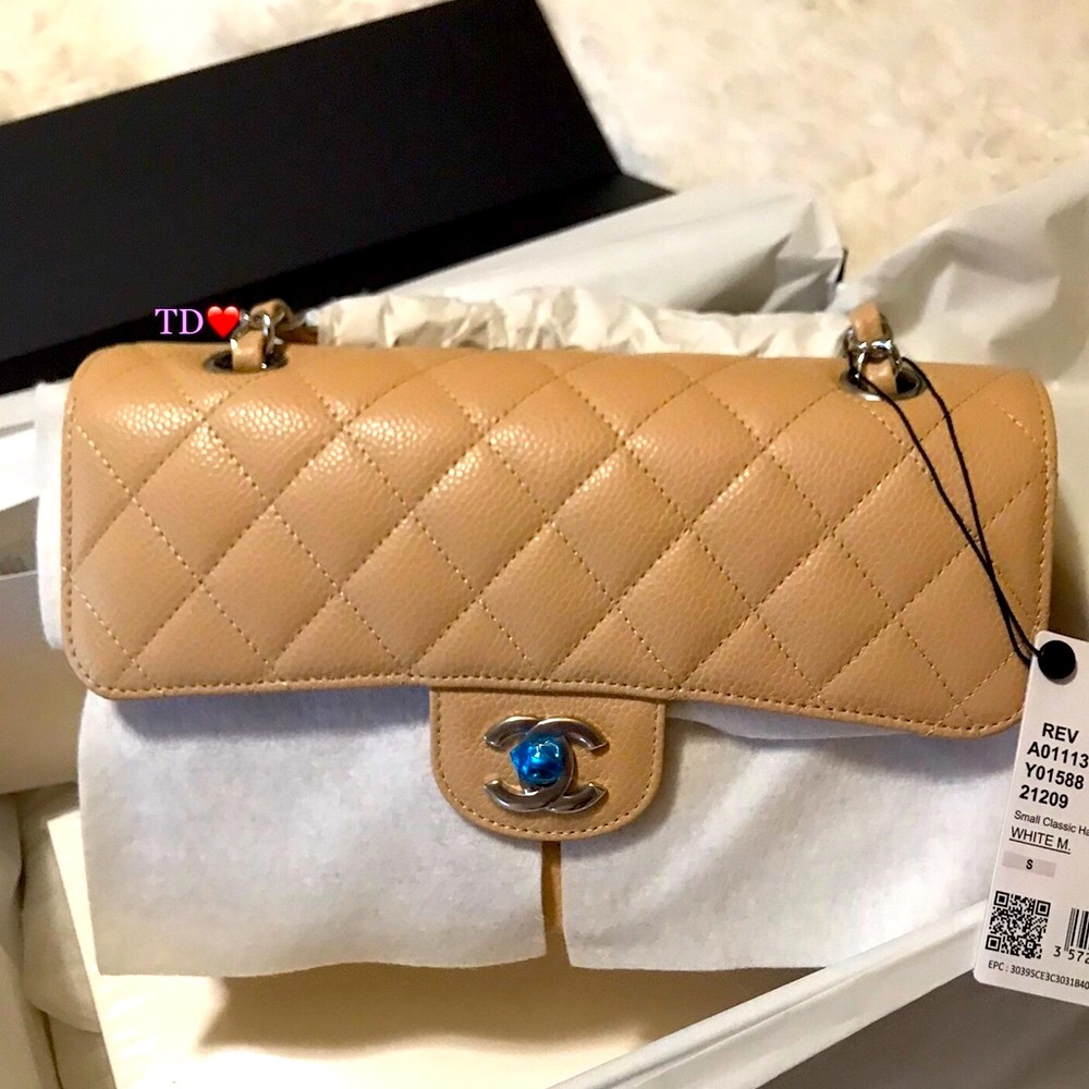 ❌SOLD❌✨Chanel beige Clair (S)  classic double flap (caviar)